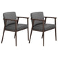 Traditional Solid Back Dining Armchair Upholstered Arm Chairs with Wood Legs Grey 2 Piece Set Clearhalo ' kitchen&dining_furn' 'Dining Chairs' 'Dining Tables & Seating' 'dining_chair' 'furn' 'furn_dining_chair' 'Furniture' 'furniture_dining_chair' 'Kitchen & Dining Furniture' 'kitchen' 4343815