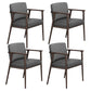 Traditional Solid Back Dining Armchair Upholstered Arm Chairs with Wood Legs Grey 4 Piece Set Clearhalo ' kitchen&dining_furn' 'Dining Chairs' 'Dining Tables & Seating' 'dining_chair' 'furn' 'furn_dining_chair' 'Furniture' 'furniture_dining_chair' 'Kitchen & Dining Furniture' 'kitchen' 4343817