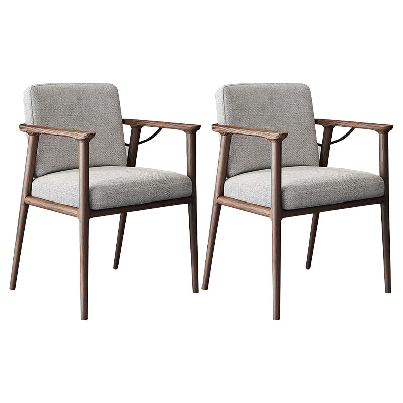 Traditional Solid Back Dining Armchair Upholstered Arm Chairs with Wood Legs Light Gray 2 Piece Set Clearhalo ' kitchen&dining_furn' 'Dining Chairs' 'Dining Tables & Seating' 'dining_chair' 'furn' 'furn_dining_chair' 'Furniture' 'furniture_dining_chair' 'Kitchen & Dining Furniture' 'kitchen' 4343820