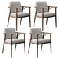 Traditional Solid Back Dining Armchair Upholstered Arm Chairs with Wood Legs Light Gray 4 Piece Set Clearhalo ' kitchen&dining_furn' 'Dining Chairs' 'Dining Tables & Seating' 'dining_chair' 'furn' 'furn_dining_chair' 'Furniture' 'furniture_dining_chair' 'Kitchen & Dining Furniture' 'kitchen' 4343821