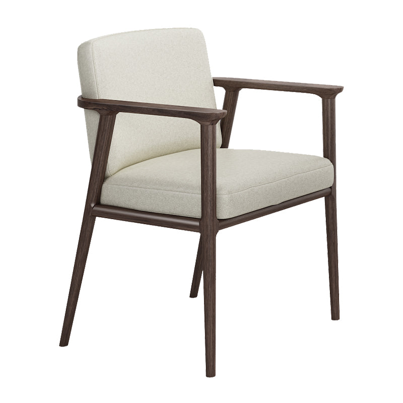 Traditional Solid Back Dining Armchair Upholstered Arm Chairs with Wood Legs White 1 Piece Clearhalo ' kitchen&dining_furn' 'Dining Chairs' 'Dining Tables & Seating' 'dining_chair' 'furn' 'furn_dining_chair' 'Furniture' 'furniture_dining_chair' 'Kitchen & Dining Furniture' 'kitchen' 4343823