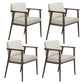 Traditional Solid Back Dining Armchair Upholstered Arm Chairs with Wood Legs White 4 Piece Set Clearhalo ' kitchen&dining_furn' 'Dining Chairs' 'Dining Tables & Seating' 'dining_chair' 'furn' 'furn_dining_chair' 'Furniture' 'furniture_dining_chair' 'Kitchen & Dining Furniture' 'kitchen' 4343828