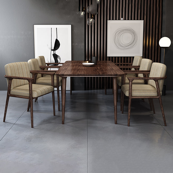 Traditional Solid Back Dining Armchair Upholstered Arm Chairs with Wood Legs Clearhalo ' kitchen&dining_furn' 'Dining Chairs' 'Dining Tables & Seating' 'dining_chair' 'furn' 'furn_dining_chair' 'Furniture' 'furniture_dining_chair' 'Kitchen & Dining Furniture' 'kitchen' 4343829