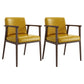 Traditional Solid Back Dining Armchair Upholstered Arm Chairs with Wood Legs Yellow 2 Piece Set Clearhalo ' kitchen&dining_furn' 'Dining Chairs' 'Dining Tables & Seating' 'dining_chair' 'furn' 'furn_dining_chair' 'Furniture' 'furniture_dining_chair' 'Kitchen & Dining Furniture' 'kitchen' 4343831