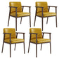Traditional Solid Back Dining Armchair Upholstered Arm Chairs with Wood Legs Yellow 4 Piece Set Clearhalo ' kitchen&dining_furn' 'Dining Chairs' 'Dining Tables & Seating' 'dining_chair' 'furn' 'furn_dining_chair' 'Furniture' 'furniture_dining_chair' 'Kitchen & Dining Furniture' 'kitchen' 4343832
