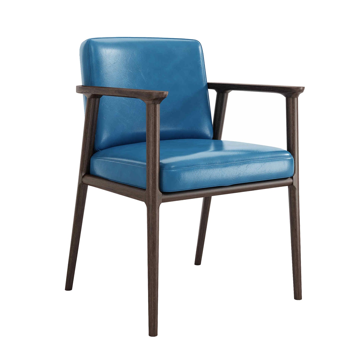 Traditional Solid Back Dining Armchair Upholstered Arm Chairs with Wood Legs Blue 1 Piece Clearhalo ' kitchen&dining_furn' 'Dining Chairs' 'Dining Tables & Seating' 'dining_chair' 'furn' 'furn_dining_chair' 'Furniture' 'furniture_dining_chair' 'Kitchen & Dining Furniture' 'kitchen' 4343833