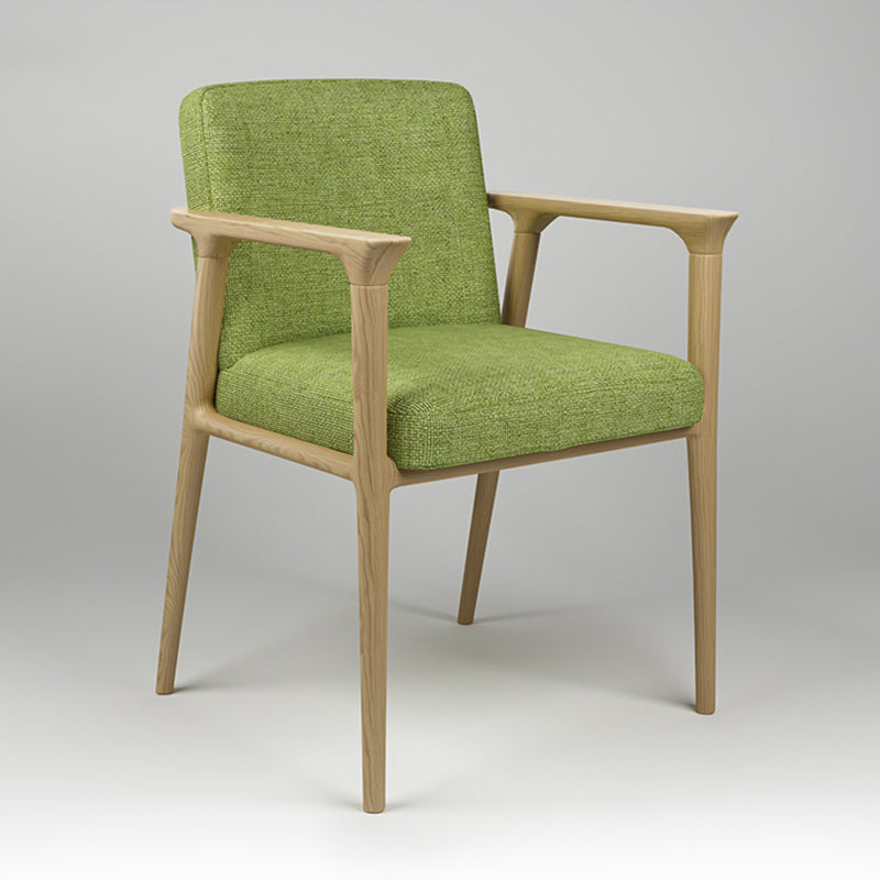Traditional Solid Back Dining Armchair Upholstered Arm Chairs with Wood Legs Green 1 Piece Clearhalo ' kitchen&dining_furn' 'Dining Chairs' 'Dining Tables & Seating' 'dining_chair' 'furn' 'furn_dining_chair' 'Furniture' 'furniture_dining_chair' 'Kitchen & Dining Furniture' 'kitchen' 4343836