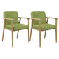 Traditional Solid Back Dining Armchair Upholstered Arm Chairs with Wood Legs Green 2 Piece Set Clearhalo ' kitchen&dining_furn' 'Dining Chairs' 'Dining Tables & Seating' 'dining_chair' 'furn' 'furn_dining_chair' 'Furniture' 'furniture_dining_chair' 'Kitchen & Dining Furniture' 'kitchen' 4343837