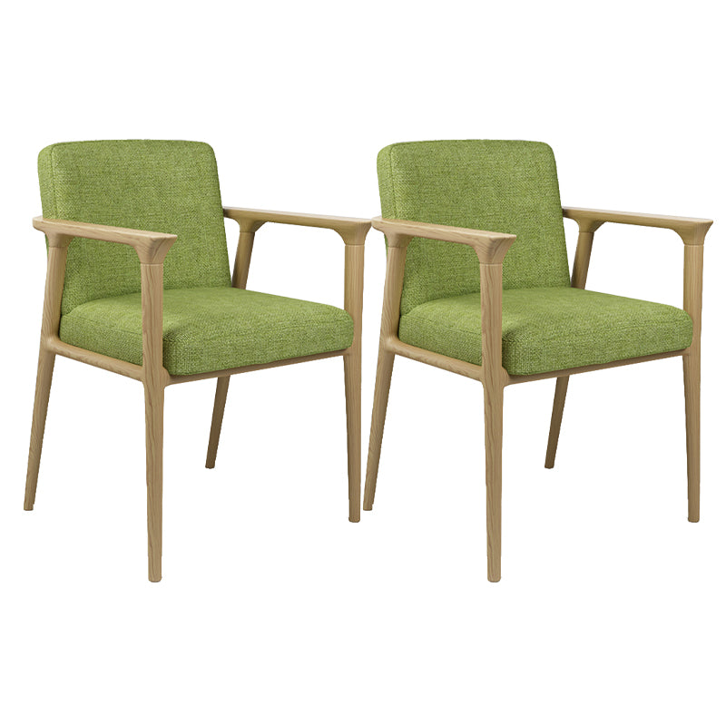 Traditional Solid Back Dining Armchair Upholstered Arm Chairs with Wood Legs Green 2 Piece Set Clearhalo ' kitchen&dining_furn' 'Dining Chairs' 'Dining Tables & Seating' 'dining_chair' 'furn' 'furn_dining_chair' 'Furniture' 'furniture_dining_chair' 'Kitchen & Dining Furniture' 'kitchen' 4343837