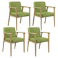 Traditional Solid Back Dining Armchair Upholstered Arm Chairs with Wood Legs Green 4 Piece Set Clearhalo ' kitchen&dining_furn' 'Dining Chairs' 'Dining Tables & Seating' 'dining_chair' 'furn' 'furn_dining_chair' 'Furniture' 'furniture_dining_chair' 'Kitchen & Dining Furniture' 'kitchen' 4343838