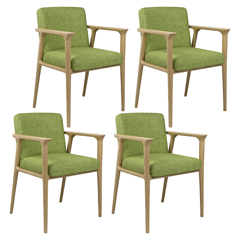 Traditional Solid Back Dining Armchair Upholstered Arm Chairs with Wood Legs Green 4 Piece Set Clearhalo ' kitchen&dining_furn' 'Dining Chairs' 'Dining Tables & Seating' 'dining_chair' 'furn' 'furn_dining_chair' 'Furniture' 'furniture_dining_chair' 'Kitchen & Dining Furniture' 'kitchen' 4343838