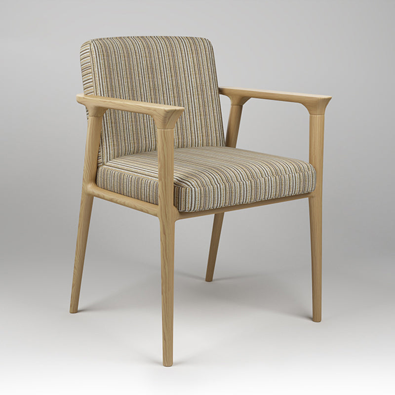 Traditional Solid Back Dining Armchair Upholstered Arm Chairs with Wood Legs White-Green-Yellow 1 Piece Clearhalo ' kitchen&dining_furn' 'Dining Chairs' 'Dining Tables & Seating' 'dining_chair' 'furn' 'furn_dining_chair' 'Furniture' 'furniture_dining_chair' 'Kitchen & Dining Furniture' 'kitchen' 4343839