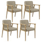 Traditional Solid Back Dining Armchair Upholstered Arm Chairs with Wood Legs White-Green-Yellow 4 Piece Set Clearhalo ' kitchen&dining_furn' 'Dining Chairs' 'Dining Tables & Seating' 'dining_chair' 'furn' 'furn_dining_chair' 'Furniture' 'furniture_dining_chair' 'Kitchen & Dining Furniture' 'kitchen' 4343841