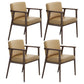 Traditional Solid Back Dining Armchair Upholstered Arm Chairs with Wood Legs Coffee 4 Piece Set Clearhalo ' kitchen&dining_furn' 'Dining Chairs' 'Dining Tables & Seating' 'dining_chair' 'furn' 'furn_dining_chair' 'Furniture' 'furniture_dining_chair' 'Kitchen & Dining Furniture' 'kitchen' 4343844