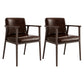 Traditional Solid Back Dining Armchair Upholstered Arm Chairs with Wood Legs Dark Coffee 2 Piece Set Clearhalo ' kitchen&dining_furn' 'Dining Chairs' 'Dining Tables & Seating' 'dining_chair' 'furn' 'furn_dining_chair' 'Furniture' 'furniture_dining_chair' 'Kitchen & Dining Furniture' 'kitchen' 4343845