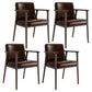 Traditional Solid Back Dining Armchair Upholstered Arm Chairs with Wood Legs Dark Coffee 4 Piece Set Clearhalo ' kitchen&dining_furn' 'Dining Chairs' 'Dining Tables & Seating' 'dining_chair' 'furn' 'furn_dining_chair' 'Furniture' 'furniture_dining_chair' 'Kitchen & Dining Furniture' 'kitchen' 4343846