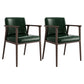 Traditional Solid Back Dining Armchair Upholstered Arm Chairs with Wood Legs Blackish Green 2 Piece Set Clearhalo ' kitchen&dining_furn' 'Dining Chairs' 'Dining Tables & Seating' 'dining_chair' 'furn' 'furn_dining_chair' 'Furniture' 'furniture_dining_chair' 'Kitchen & Dining Furniture' 'kitchen' 4343848