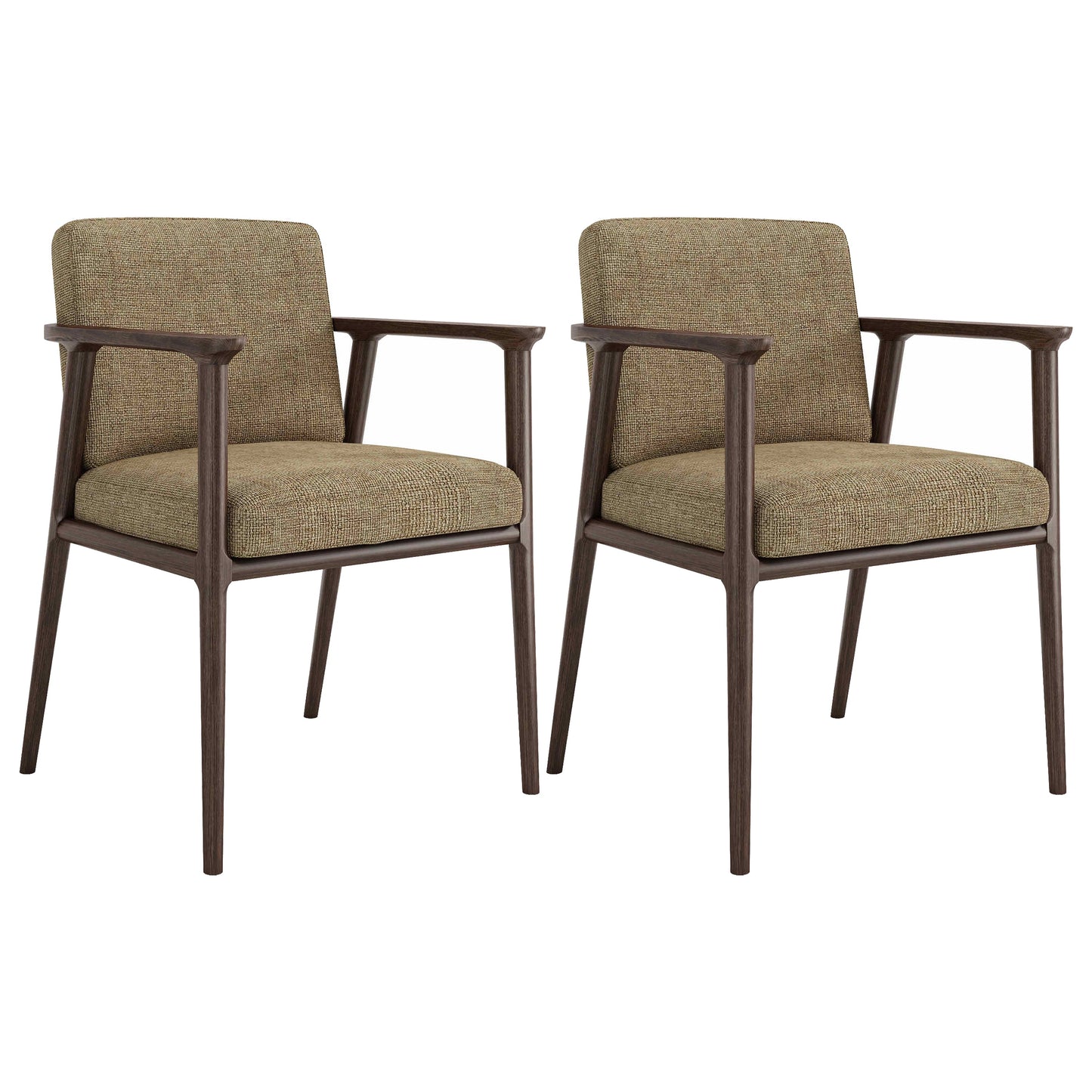 Traditional Solid Back Dining Armchair Upholstered Arm Chairs with Wood Legs Beige 2 Piece Set Clearhalo ' kitchen&dining_furn' 'Dining Chairs' 'Dining Tables & Seating' 'dining_chair' 'furn' 'furn_dining_chair' 'Furniture' 'furniture_dining_chair' 'Kitchen & Dining Furniture' 'kitchen' 4343851