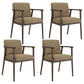 Traditional Solid Back Dining Armchair Upholstered Arm Chairs with Wood Legs Beige 4 Piece Set Clearhalo ' kitchen&dining_furn' 'Dining Chairs' 'Dining Tables & Seating' 'dining_chair' 'furn' 'furn_dining_chair' 'Furniture' 'furniture_dining_chair' 'Kitchen & Dining Furniture' 'kitchen' 4343852