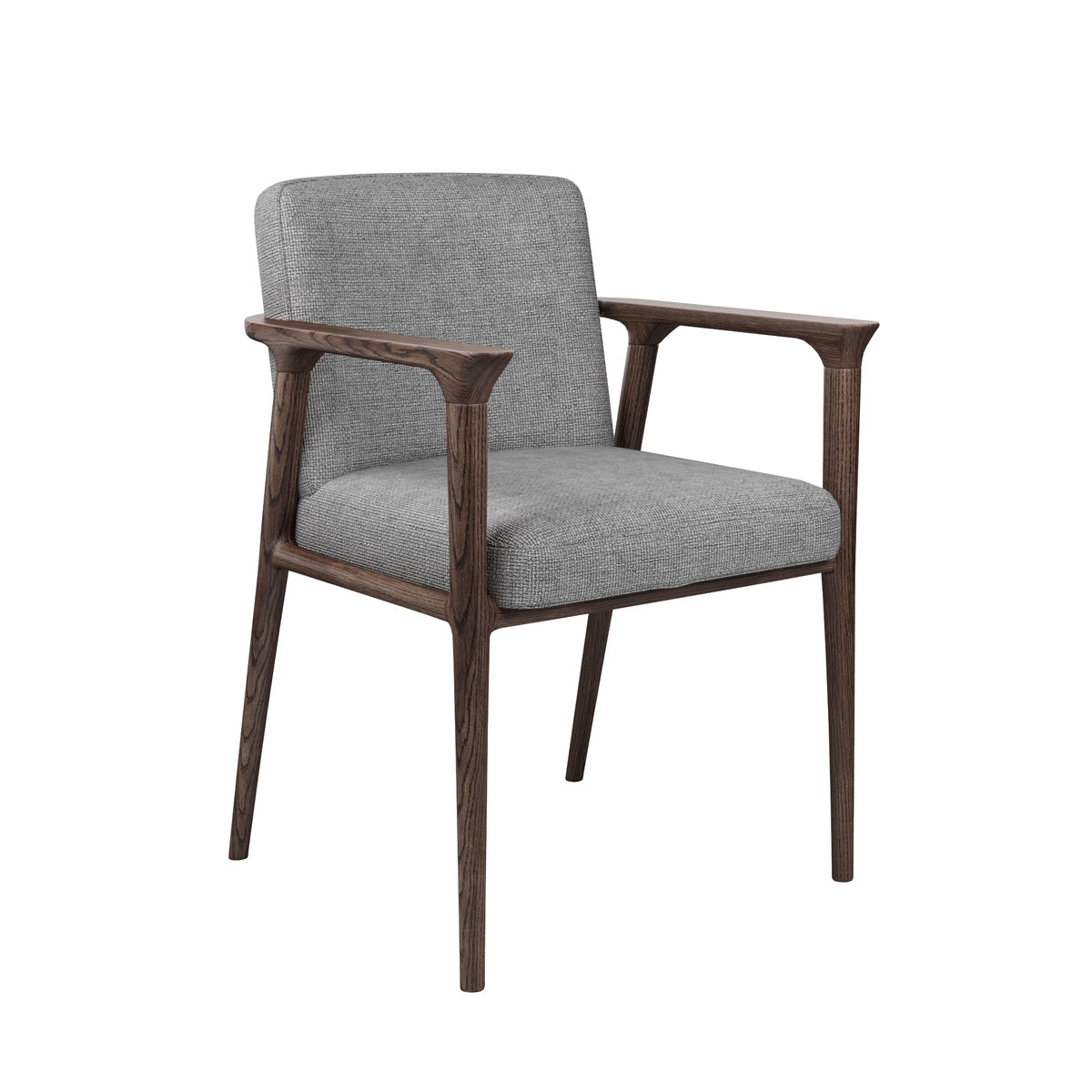 Traditional Solid Back Dining Armchair Upholstered Arm Chairs with Wood Legs Light Gray 1 Piece Clearhalo ' kitchen&dining_furn' 'Dining Chairs' 'Dining Tables & Seating' 'dining_chair' 'furn' 'furn_dining_chair' 'Furniture' 'furniture_dining_chair' 'Kitchen & Dining Furniture' 'kitchen' 4343853