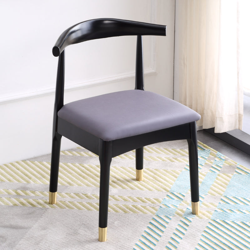 Indoor Scandinavian Side Chair Open Back Upholstered Wood Dining Room Chair Dark Gray 1 Piece Clearhalo ' kitchen&dining_furn' 'Dining Chairs' 'Dining Tables & Seating' 'dining_chair' 'furn' 'furn_dining_chair' 'Furniture' 'furniture_dining_chair' 'Kitchen & Dining Furniture' 'kitchen' 4343868