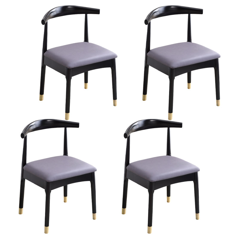 Indoor Scandinavian Side Chair Open Back Upholstered Wood Dining Room Chair Dark Gray 4 Piece Set Clearhalo ' kitchen&dining_furn' 'Dining Chairs' 'Dining Tables & Seating' 'dining_chair' 'furn' 'furn_dining_chair' 'Furniture' 'furniture_dining_chair' 'Kitchen & Dining Furniture' 'kitchen' 4343871