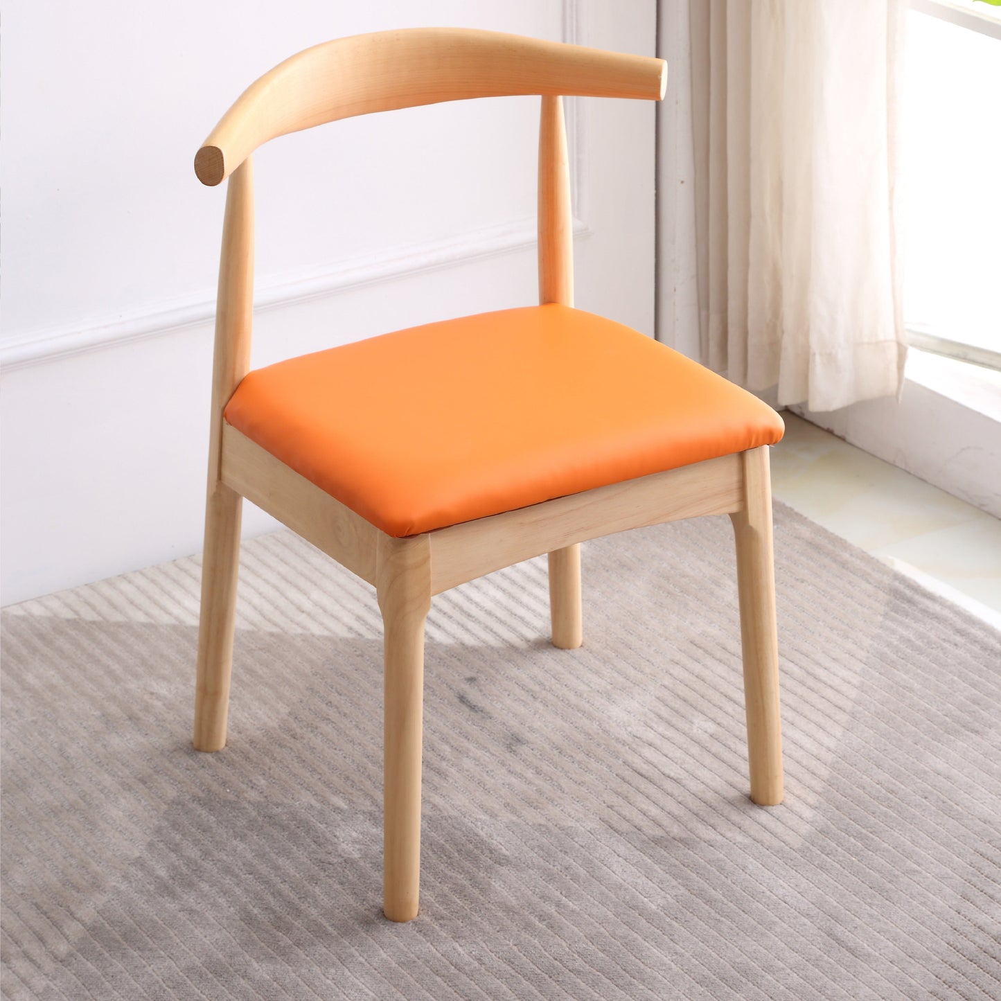 Indoor Scandinavian Side Chair Open Back Upholstered Wood Dining Room Chair Orange 1 Piece Clearhalo ' kitchen&dining_furn' 'Dining Chairs' 'Dining Tables & Seating' 'dining_chair' 'furn' 'furn_dining_chair' 'Furniture' 'furniture_dining_chair' 'Kitchen & Dining Furniture' 'kitchen' 4343876