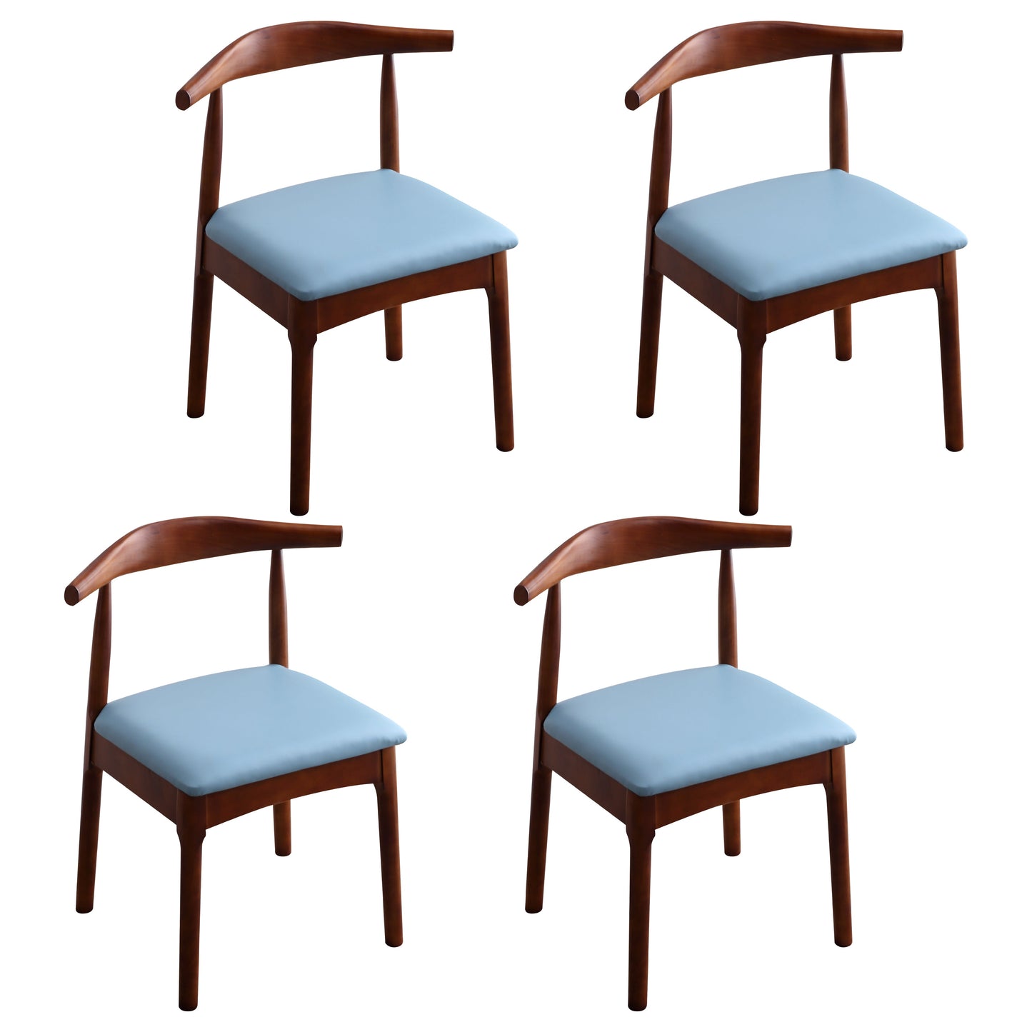 Indoor Scandinavian Side Chair Open Back Upholstered Wood Dining Room Chair Blue 4 Piece Set Clearhalo ' kitchen&dining_furn' 'Dining Chairs' 'Dining Tables & Seating' 'dining_chair' 'furn' 'furn_dining_chair' 'Furniture' 'furniture_dining_chair' 'Kitchen & Dining Furniture' 'kitchen' 4343882