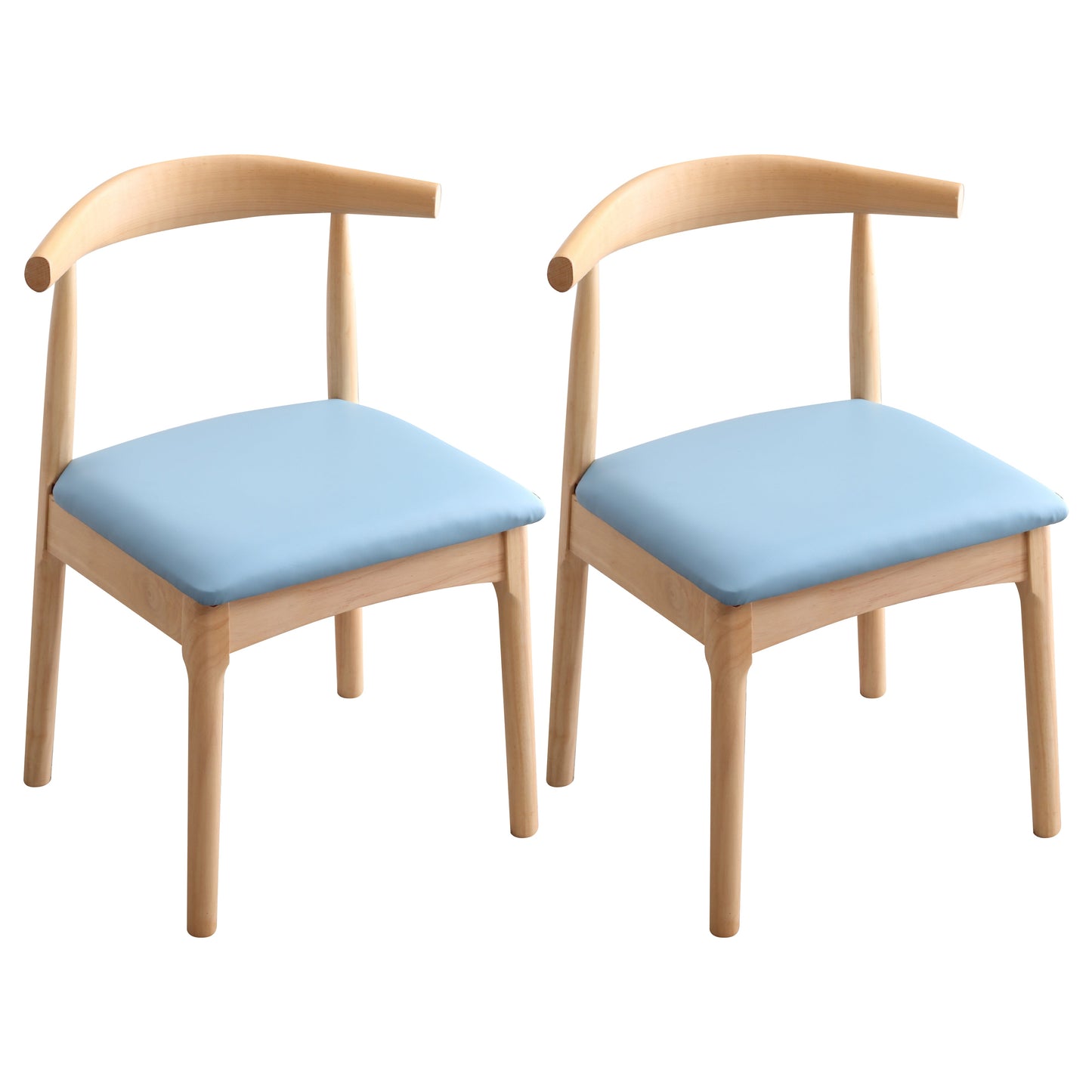 Indoor Scandinavian Side Chair Open Back Upholstered Wood Dining Room Chair Light Blue 2 Piece Set Clearhalo ' kitchen&dining_furn' 'Dining Chairs' 'Dining Tables & Seating' 'dining_chair' 'furn' 'furn_dining_chair' 'Furniture' 'furniture_dining_chair' 'Kitchen & Dining Furniture' 'kitchen' 4343883
