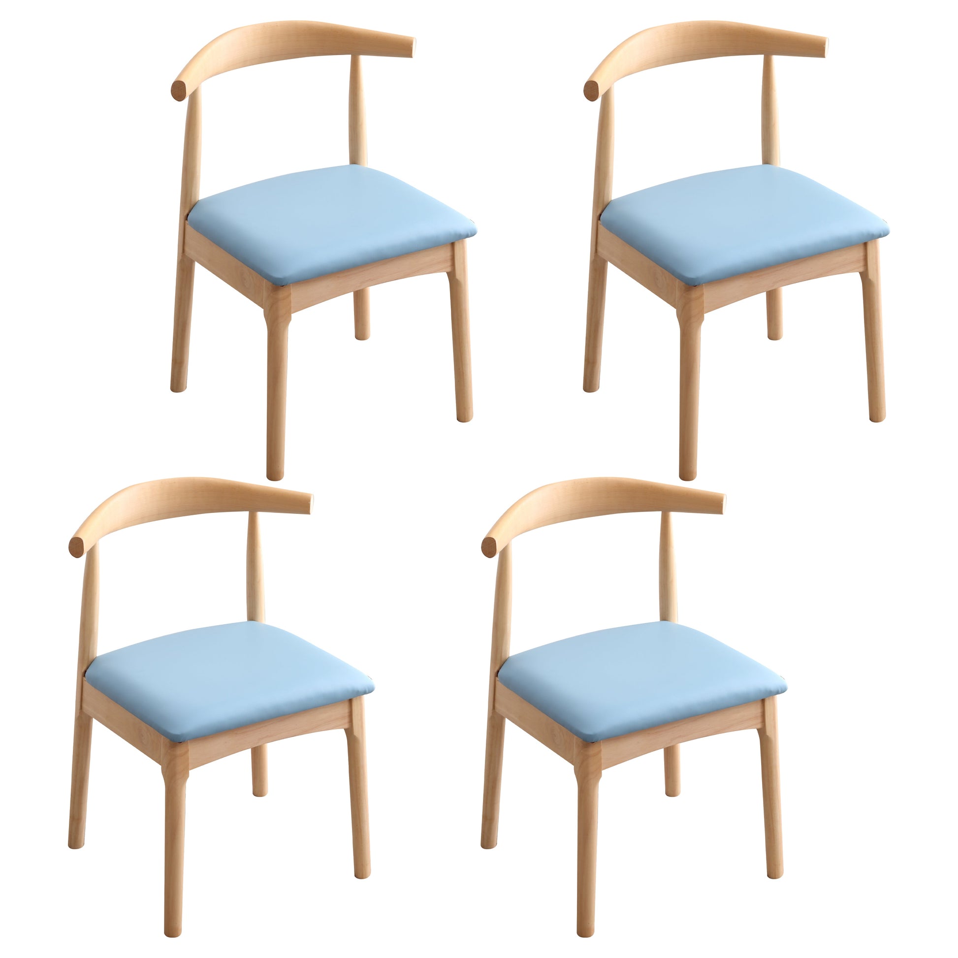 Indoor Scandinavian Side Chair Open Back Upholstered Wood Dining Room Chair Light Blue 4 Piece Set Clearhalo ' kitchen&dining_furn' 'Dining Chairs' 'Dining Tables & Seating' 'dining_chair' 'furn' 'furn_dining_chair' 'Furniture' 'furniture_dining_chair' 'Kitchen & Dining Furniture' 'kitchen' 4343884