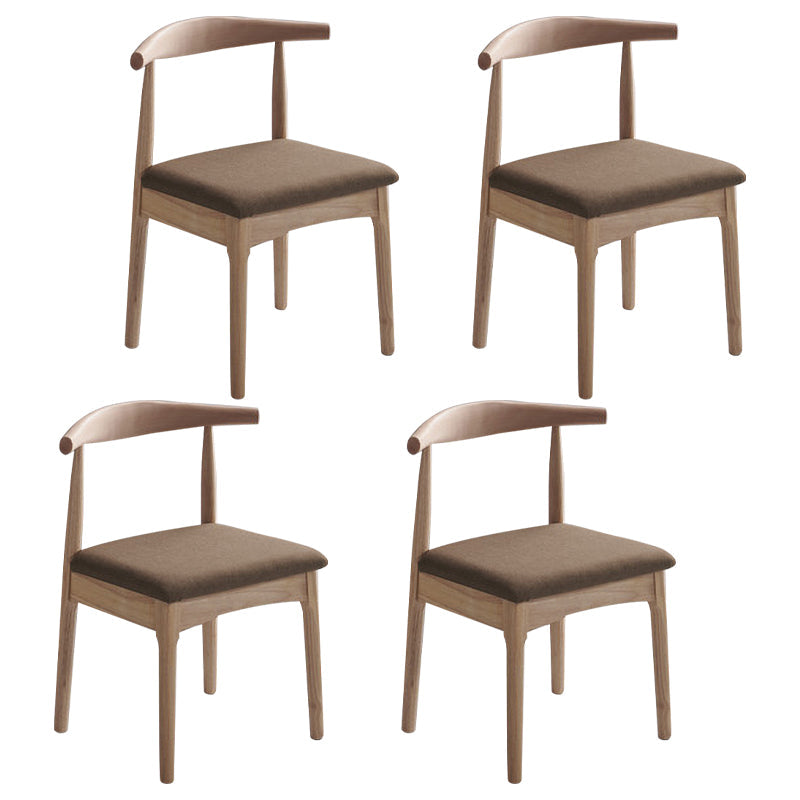Indoor Scandinavian Side Chair Open Back Upholstered Wood Dining Room Chair Coffee 4 Piece Set Clearhalo ' kitchen&dining_furn' 'Dining Chairs' 'Dining Tables & Seating' 'dining_chair' 'furn' 'furn_dining_chair' 'Furniture' 'furniture_dining_chair' 'Kitchen & Dining Furniture' 'kitchen' 4343893