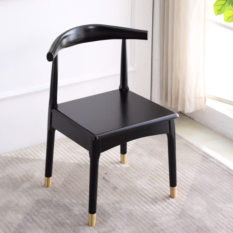 Indoor Scandinavian Side Chair Open Back Upholstered Wood Dining Room Chair Gold-Black 1 Piece Clearhalo ' kitchen&dining_furn' 'Dining Chairs' 'Dining Tables & Seating' 'dining_chair' 'furn' 'furn_dining_chair' 'Furniture' 'furniture_dining_chair' 'Kitchen & Dining Furniture' 'kitchen' 4343897