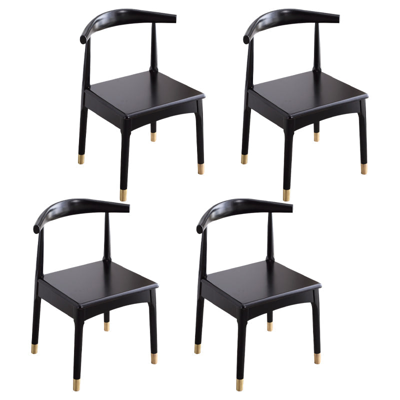 Indoor Scandinavian Side Chair Open Back Upholstered Wood Dining Room Chair Gold-Black 4 Piece Set Clearhalo ' kitchen&dining_furn' 'Dining Chairs' 'Dining Tables & Seating' 'dining_chair' 'furn' 'furn_dining_chair' 'Furniture' 'furniture_dining_chair' 'Kitchen & Dining Furniture' 'kitchen' 4343899