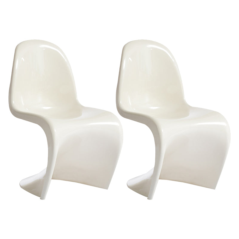 Scandinavian Style Plastic Chairs Set Dining Room Solid Back Side Chair White Set of 2 Clearhalo ' kitchen&dining_furn' 'Dining Chairs' 'Dining Tables & Seating' 'dining_chair' 'Furniture' 'furniture_dining_chair' 'Kitchen & Dining Furniture' 'kitchen' 4343902