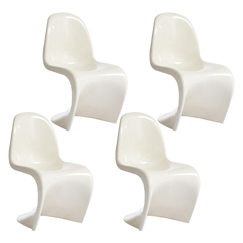 Scandinavian Style Plastic Chairs Set Dining Room Solid Back Side Chair White Set of 4 Clearhalo ' kitchen&dining_furn' 'Dining Chairs' 'Dining Tables & Seating' 'dining_chair' 'Furniture' 'furniture_dining_chair' 'Kitchen & Dining Furniture' 'kitchen' 4343904