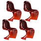 Scandinavian Style Plastic Chairs Set Dining Room Solid Back Side Chair Red Set of 4 Clearhalo ' kitchen&dining_furn' 'Dining Chairs' 'Dining Tables & Seating' 'dining_chair' 'Furniture' 'furniture_dining_chair' 'Kitchen & Dining Furniture' 'kitchen' 4343910