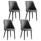 Scandinavian PU Leather Restaurant Side Chair Matte Finish Parsons Dining Chair (Set of 4) Dark Gray Black Clearhalo ' kitchen&dining_furn' 'Dining Chairs' 'Dining Tables & Seating' 'dining_chair' 'furn' 'furn_dining_chair' 'Furniture' 'furniture_dining_chair' 'Kitchen & Dining Furniture' 'kitchen' 4343926