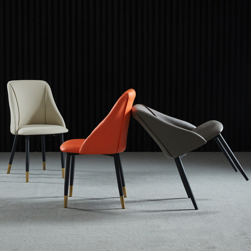 Scandinavian PU Leather Restaurant Side Chair Matte Finish Parsons Dining Chair (Set of 4) Clearhalo ' kitchen&dining_furn' 'Dining Chairs' 'Dining Tables & Seating' 'dining_chair' 'furn' 'furn_dining_chair' 'Furniture' 'furniture_dining_chair' 'Kitchen & Dining Furniture' 'kitchen' 4343931