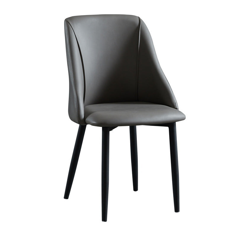 Scandinavian PU Leather Restaurant Side Chair Matte Finish Parsons Dining Chair (Set of 4) Clearhalo ' kitchen&dining_furn' 'Dining Chairs' 'Dining Tables & Seating' 'dining_chair' 'furn' 'furn_dining_chair' 'Furniture' 'furniture_dining_chair' 'Kitchen & Dining Furniture' 'kitchen' 4343933