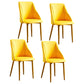 Scandinavian PU Leather Restaurant Side Chair Matte Finish Parsons Dining Chair (Set of 4) Yellow Brass Gold Clearhalo ' kitchen&dining_furn' 'Dining Chairs' 'Dining Tables & Seating' 'dining_chair' 'furn' 'furn_dining_chair' 'Furniture' 'furniture_dining_chair' 'Kitchen & Dining Furniture' 'kitchen' 4343941
