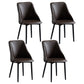 Scandinavian PU Leather Restaurant Side Chair Matte Finish Parsons Dining Chair (Set of 4) Coffee Black Clearhalo ' kitchen&dining_furn' 'Dining Chairs' 'Dining Tables & Seating' 'dining_chair' 'furn' 'furn_dining_chair' 'Furniture' 'furniture_dining_chair' 'Kitchen & Dining Furniture' 'kitchen' 4343948