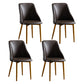 Scandinavian PU Leather Restaurant Side Chair Matte Finish Parsons Dining Chair (Set of 4) Coffee Brass Gold Clearhalo ' kitchen&dining_furn' 'Dining Chairs' 'Dining Tables & Seating' 'dining_chair' 'furn' 'furn_dining_chair' 'Furniture' 'furniture_dining_chair' 'Kitchen & Dining Furniture' 'kitchen' 4343950