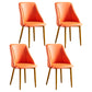 Scandinavian PU Leather Restaurant Side Chair Matte Finish Parsons Dining Chair (Set of 4) Orange Brass Gold Clearhalo ' kitchen&dining_furn' 'Dining Chairs' 'Dining Tables & Seating' 'dining_chair' 'furn' 'furn_dining_chair' 'Furniture' 'furniture_dining_chair' 'Kitchen & Dining Furniture' 'kitchen' 4343953