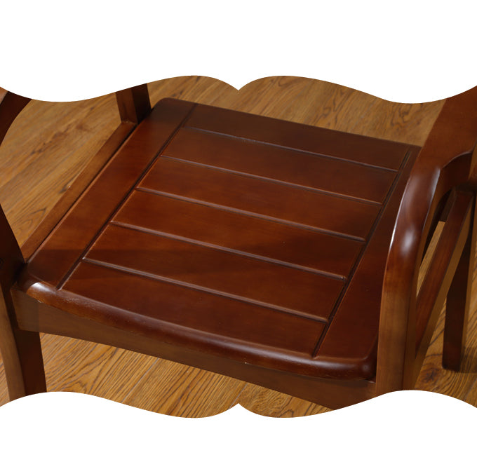 Wood Ladder Back Dining Armchair Traditional Rubberwood Arm Single Chair Clearhalo ' kitchen&dining_furn' 'Dining Chairs' 'Dining Tables & Seating' 'dining_chair' 'furn' 'furn_dining_chair' 'Furniture' 'furniture_dining_chair' 'Kitchen & Dining Furniture' 'kitchen' 4343962