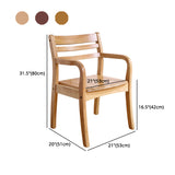 Wood Ladder Back Dining Armchair Traditional Rubberwood Arm Single Chair Clearhalo ' kitchen&dining_furn' 'Dining Chairs' 'Dining Tables & Seating' 'dining_chair' 'furn' 'furn_dining_chair' 'Furniture' 'furniture_dining_chair' 'Kitchen & Dining Furniture' 'kitchen' 4343966