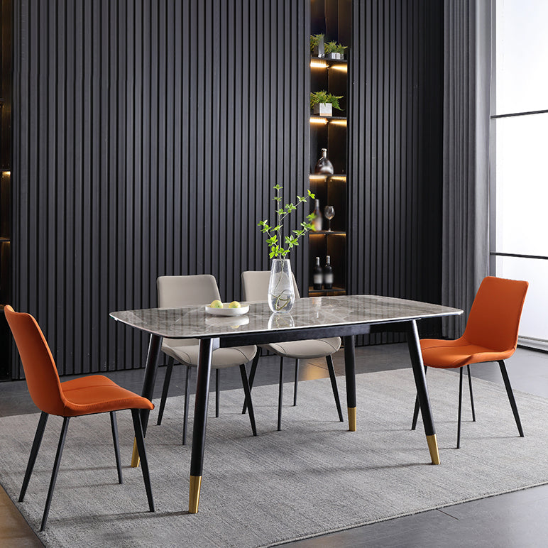 Minimalist Style Faux Leather Dining Chairs Solid Back Armless Side Chairs (Set of 2) Clearhalo ' kitchen&dining_furn' 'Dining Chairs' 'Dining Tables & Seating' 'dining_chair' 'furn' 'furn_dining_chair' 'Furniture' 'furniture_dining_chair' 'Kitchen & Dining Furniture' 'kitchen' 4343967