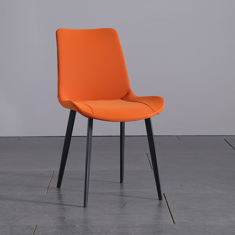 Minimalist Style Faux Leather Dining Chairs Solid Back Armless Side Chairs (Set of 2) Clearhalo ' kitchen&dining_furn' 'Dining Chairs' 'Dining Tables & Seating' 'dining_chair' 'furn' 'furn_dining_chair' 'Furniture' 'furniture_dining_chair' 'Kitchen & Dining Furniture' 'kitchen' 4343973