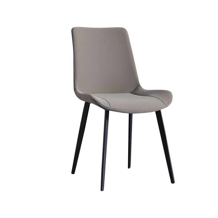 Minimalist Style Faux Leather Dining Chairs Solid Back Armless Side Chairs (Set of 2) Clearhalo ' kitchen&dining_furn' 'Dining Chairs' 'Dining Tables & Seating' 'dining_chair' 'furn' 'furn_dining_chair' 'Furniture' 'furniture_dining_chair' 'Kitchen & Dining Furniture' 'kitchen' 4343974