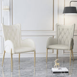 Nordic Metal Dining Room Chair Upholstered Linen Fabric Arm Single Chair for Restaurant Clearhalo ' kitchen&dining_furn' 'Dining Chairs' 'Dining Tables & Seating' 'dining_chair' 'furn' 'furn_dining_chair' 'Furniture' 'furniture_dining_chair' 'Kitchen & Dining Furniture' 'kitchen' 4343997