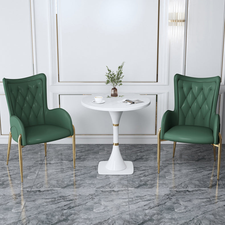 Nordic Metal Dining Room Chair Upholstered Linen Fabric Arm Single Chair for Restaurant Clearhalo ' kitchen&dining_furn' 'Dining Chairs' 'Dining Tables & Seating' 'dining_chair' 'furn' 'furn_dining_chair' 'Furniture' 'furniture_dining_chair' 'Kitchen & Dining Furniture' 'kitchen' 4343998